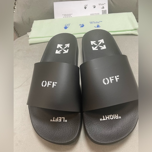 SALE!!!!BRAND-NEW!!! OFF-WHITE Pool Slider (Black & White), Size 38 US8 - Picture 12 of 16